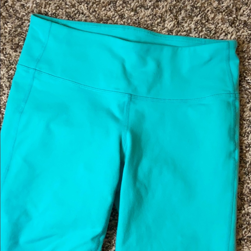 Athleta teal cropped leggings small